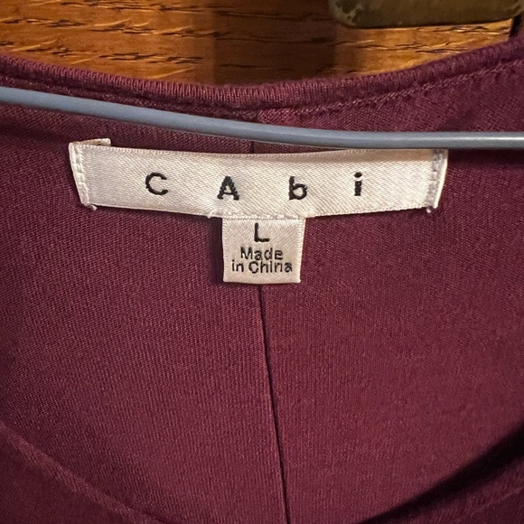 Cabi T-Shirt Long Sleeve Plumberry Overlay Rayon Jersey Large EUC - Picture 4 of 5